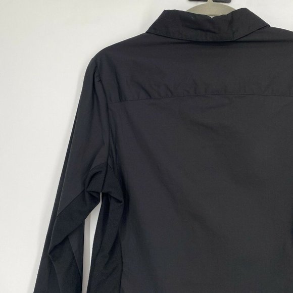 Betabrand Mind The Gap Button Down Cotton Shirt Top Black Women's Size Medium - Picture 6 of 10